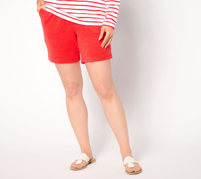 Denim & Co. Beach Regular Knit Terry Short — View 7