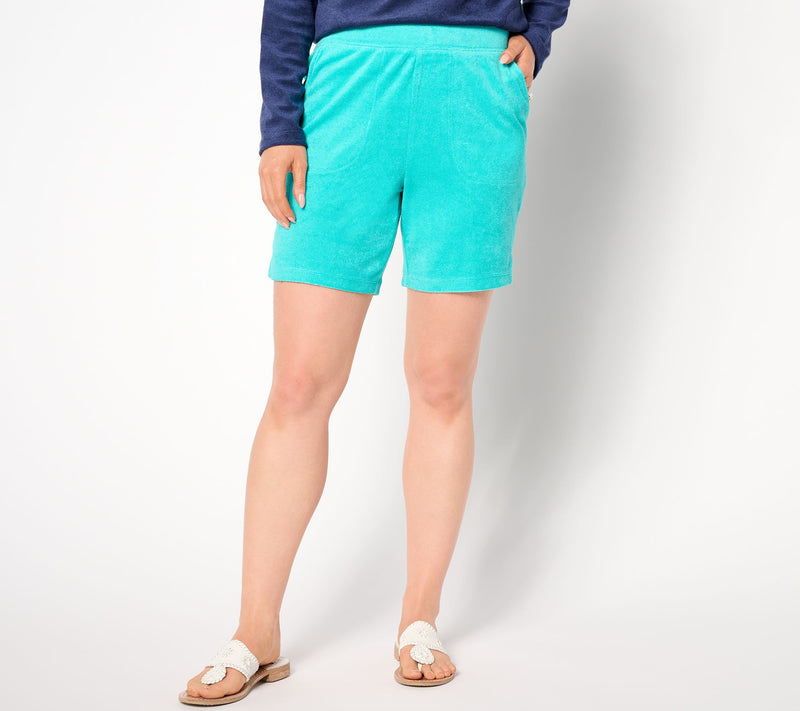 Denim & Co. Beach Regular Knit Terry Short — View 5