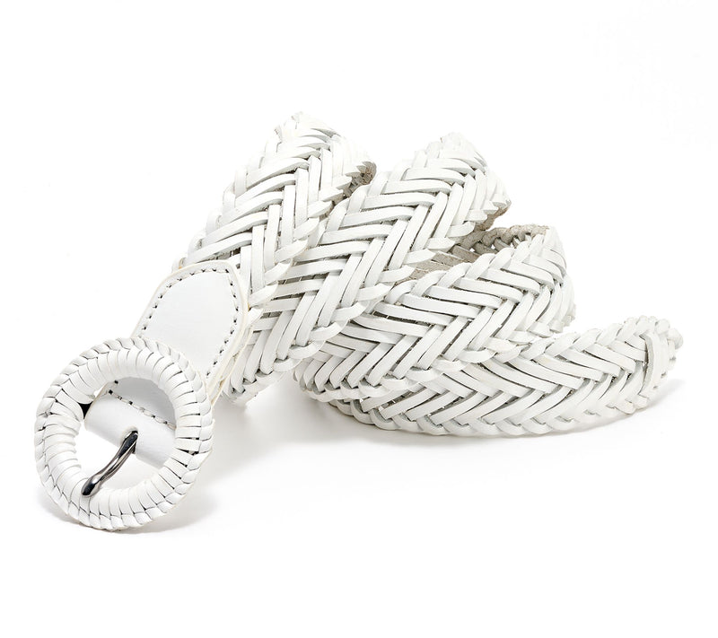 Complliments Woven 100% Leather Braided Belt — View 8