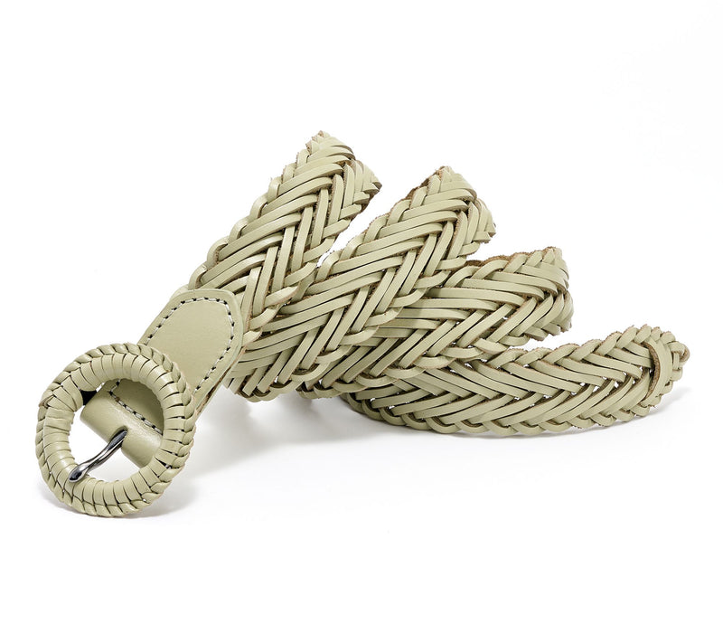 Complliments Woven 100% Leather Braided Belt — Main view