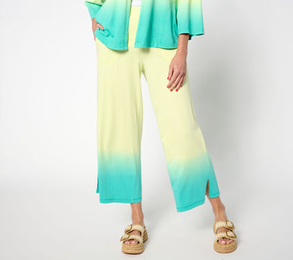 LOGO by Lori Goldstein Beach to Street Dip Dye Crop Pants