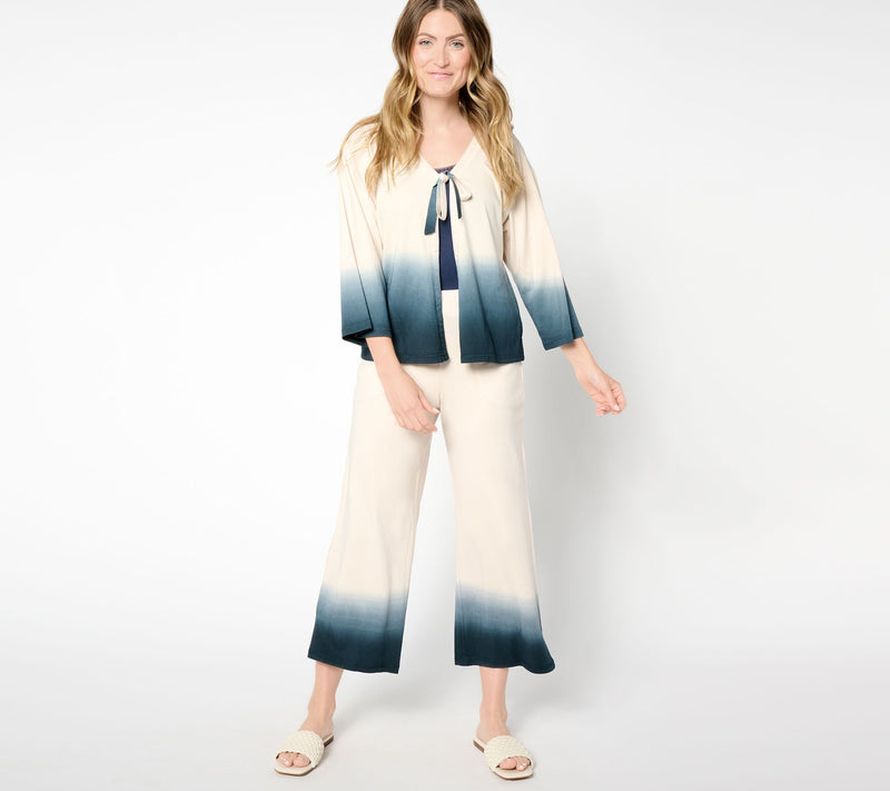 LOGO by Lori Goldstein Beach to Street Dip Dye Crop Pants — View 5