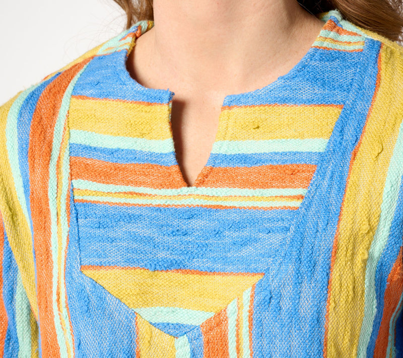 LOGO by Lori Goldstein Beach to Street Striped Pullover — View 11