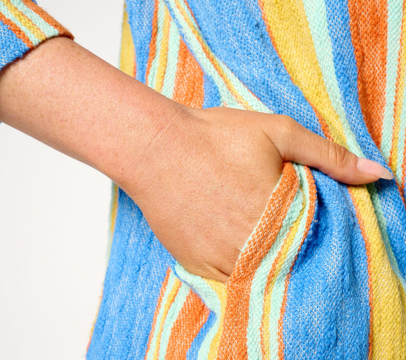 LOGO by Lori Goldstein Beach to Street Striped Pullover — View 10