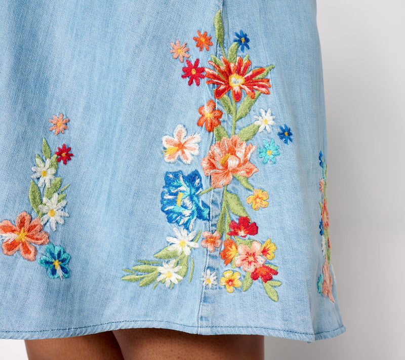 Driftwood Jeans Scottie Long Sleeve Tencel Dress - Bouquet — View 6
