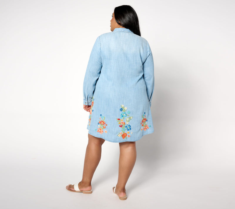 Driftwood Jeans Scottie Long Sleeve Tencel Dress - Bouquet — View 4