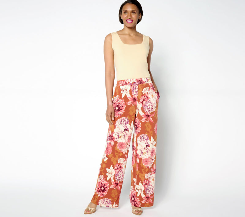 BEAUTIFUL by Lawrence Zarian Petite Printed Knit Wide Leg Pull-On Pant — View 11