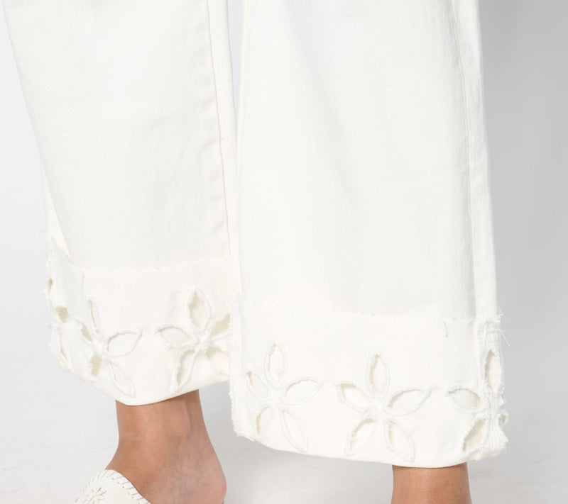 Driftwood Jeans Charlee Embroidered Cuff Jean - Cut It Out — View 4