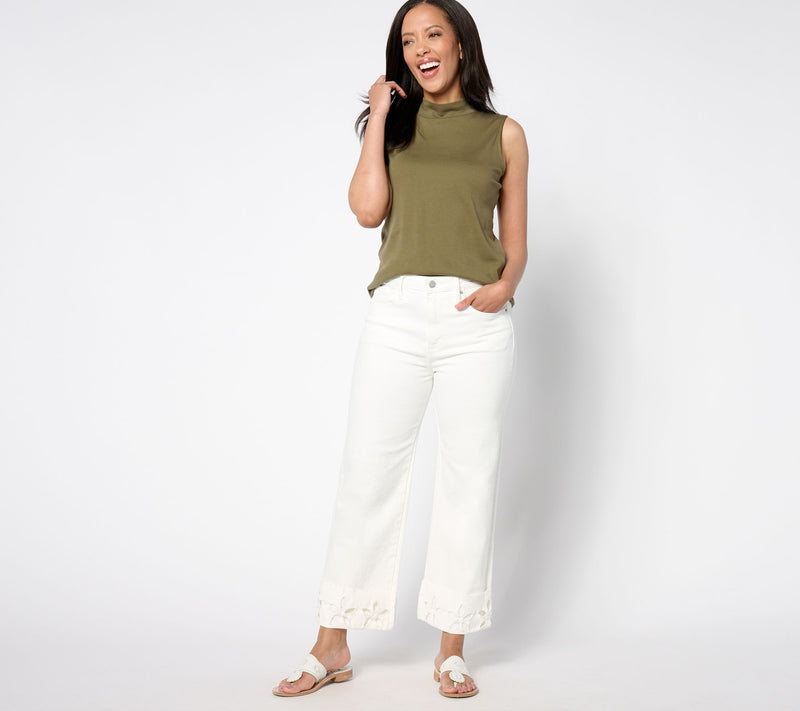 Driftwood Jeans Charlee Embroidered Cuff Jean - Cut It Out — View 3