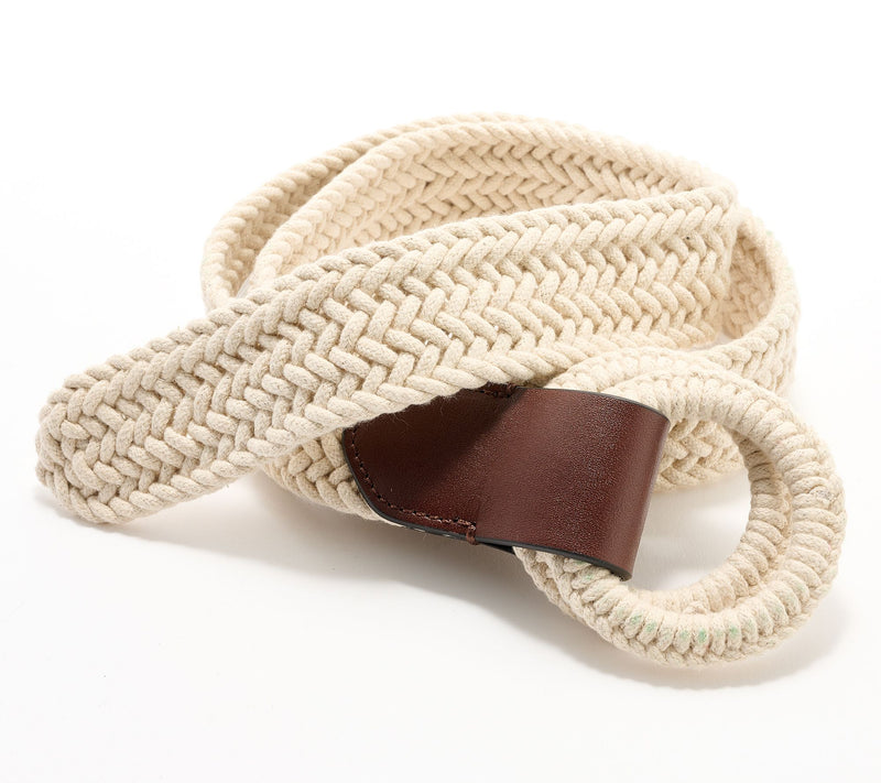 Complliments Braided Rope Belt With Leather Trim — Main view