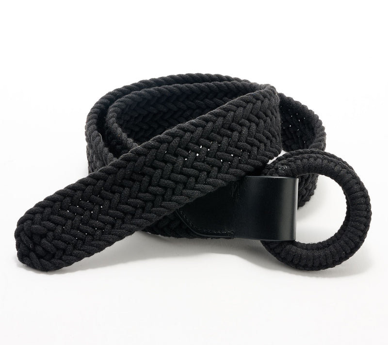 Complliments Braided Rope Belt With Leather Trim — View 4