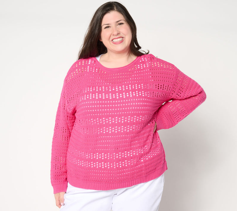 Denim & Co. Canyon Retreat Drop Shoulder Boat Neck Pullover — Main view