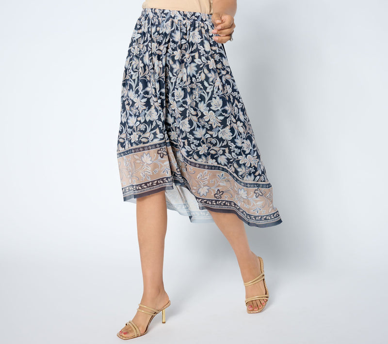 Denim & Co. Printed High Low Ruffle Skirt Ruffle Skirt — View 10