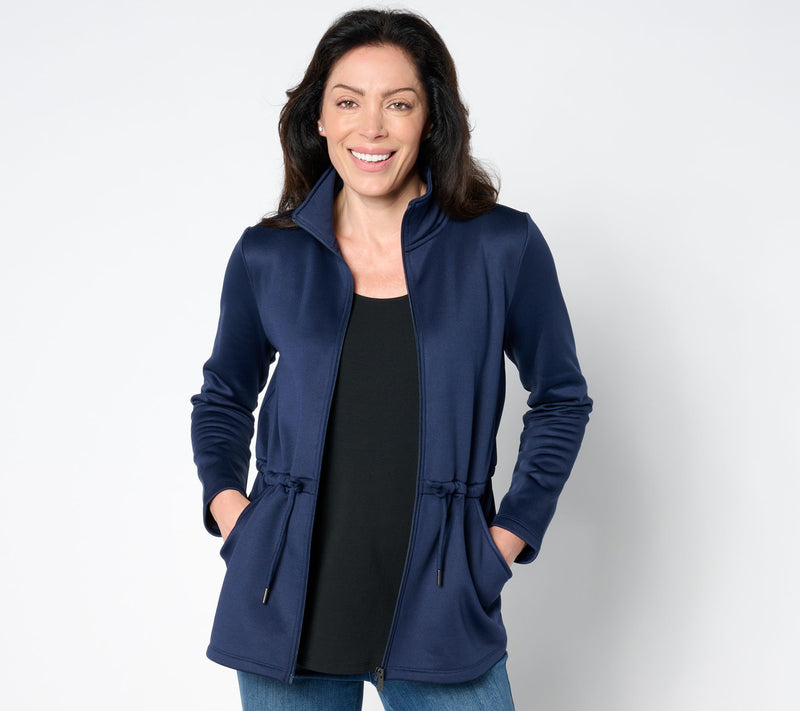 Susan Graver Chic Fleece Cinched Waist Jacket — View 7