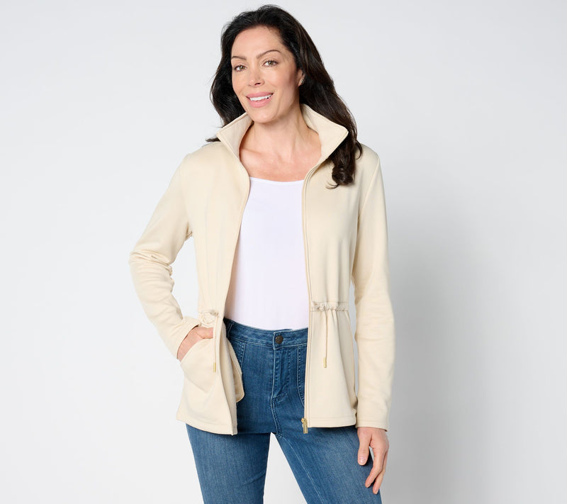 Susan Graver Chic Fleece Cinched Waist Jacket — View 5