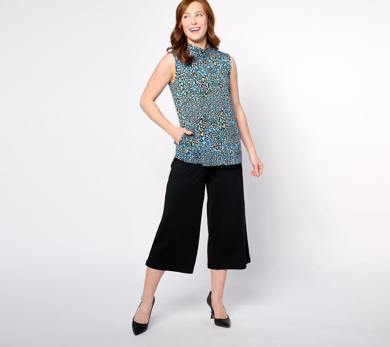 LOGO by Lori Goldstein Sleeveless Knit Mock Neck Top — View 9