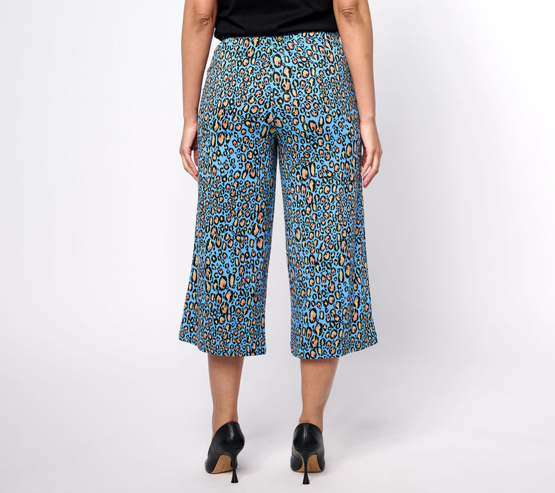 LOGO by Lori Goldstein Petite Printed Cotton Modal Culotte — View 8