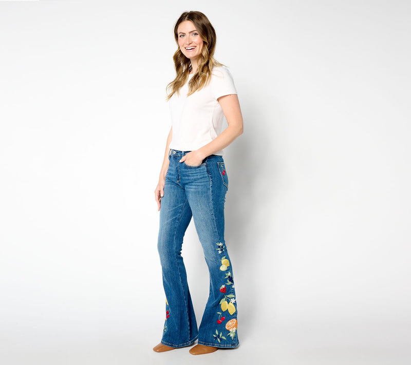 Driftwood Jeans Farrah Flare Jeans - Fruity — View 5