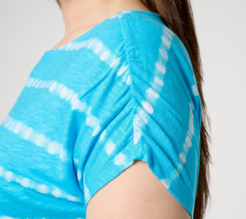 Denim & Co. Americana Texture Knit Boat Neck Striped Top — View 14