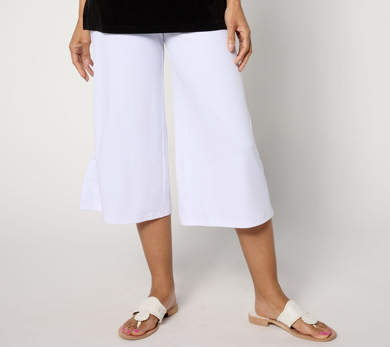 Dennis Basso Regular Italia Knit Wide Leg Crop Pant — View 3