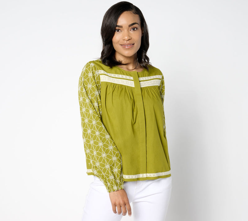 LOGO Lavish by Lori Goldstein Shiffli Mix Swing Jacket — Main view