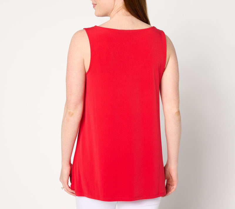 Dennis Basso Italia Knit Fit & Flare Tank Top — View 10
