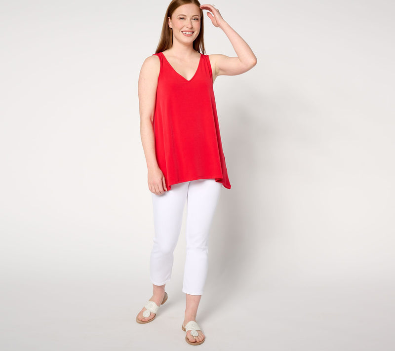 Dennis Basso Italia Knit Fit & Flare Tank Top — View 11