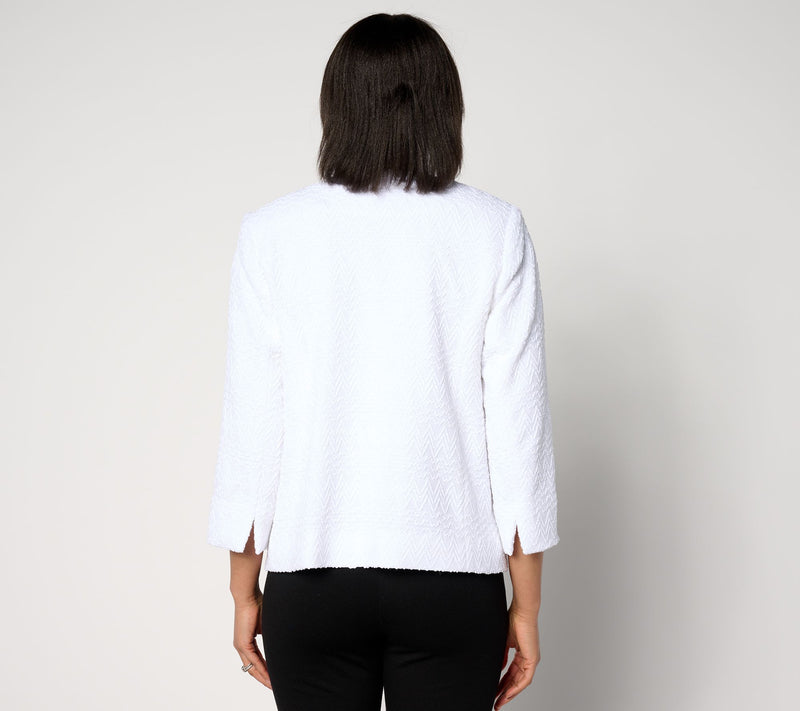 Dennis Basso Rachelle Knit Jacket with Sparkle Accent — View 6