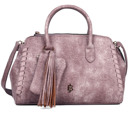 Julia Buxton Whip Stitch Vegan Leather Satchel