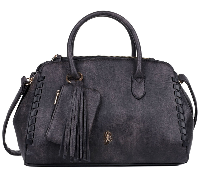 Julia Buxton Whip Stitch Vegan Leather Satchel — View 7