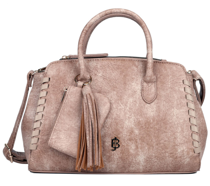 Julia Buxton Whip Stitch Vegan Leather Satchel — View 5