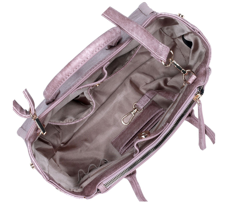 Julia Buxton Whip Stitch Vegan Leather Satchel — View 10