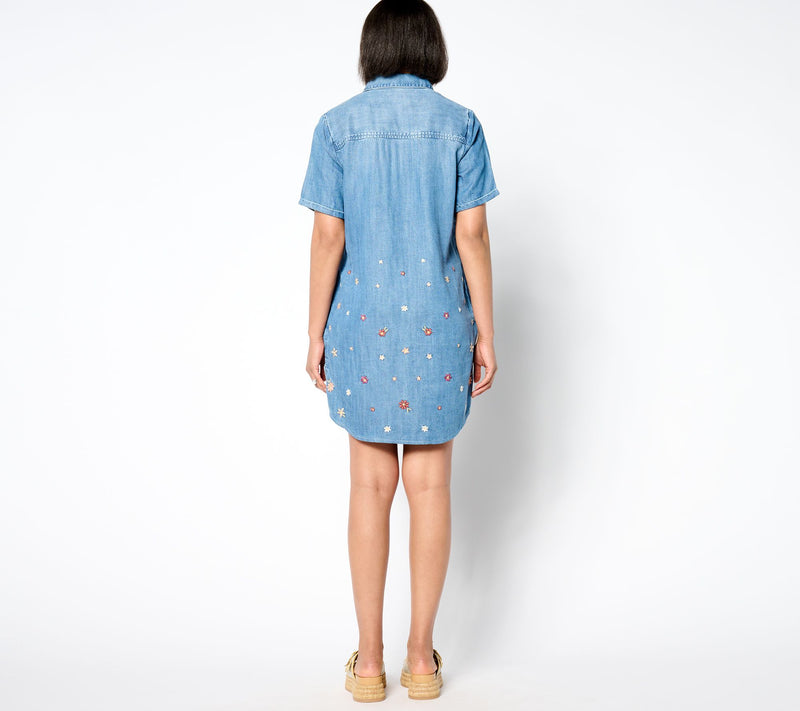 Driftwood Jeans Embroidered Short Sleeve Mabel Dress - Prairie — View 2