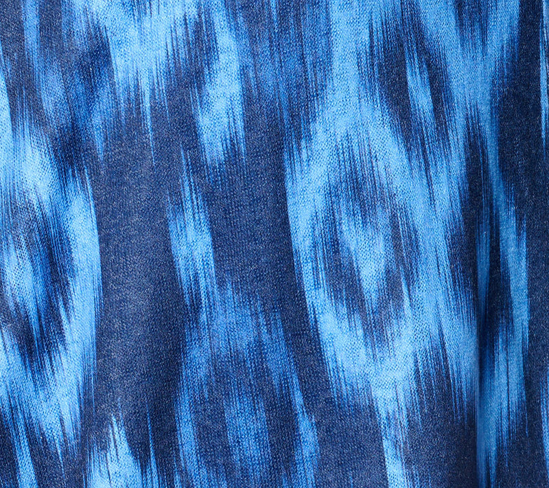Denim & Co. Printed Slub Knit Drape-Front Cardigan — View 4