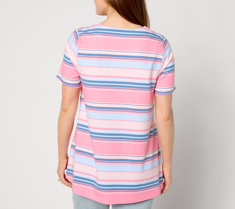 Denim & Co. Americana Regular Striped Swing Tunic — View 2