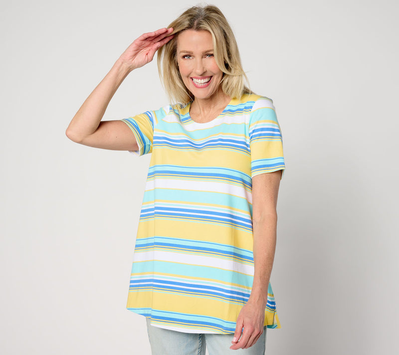 Denim & Co. Americana Regular Striped Swing Tunic — View 12