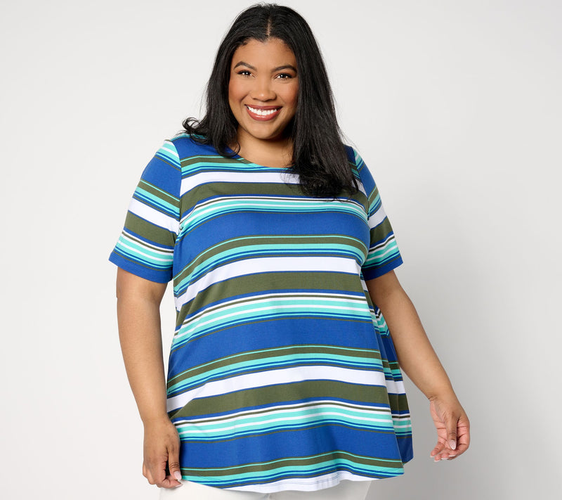 Denim & Co. Americana Regular Striped Swing Tunic — View 13