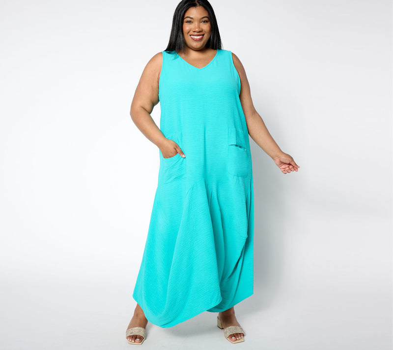 Women with Control Regular Textured Woven Tank Dress — Main view