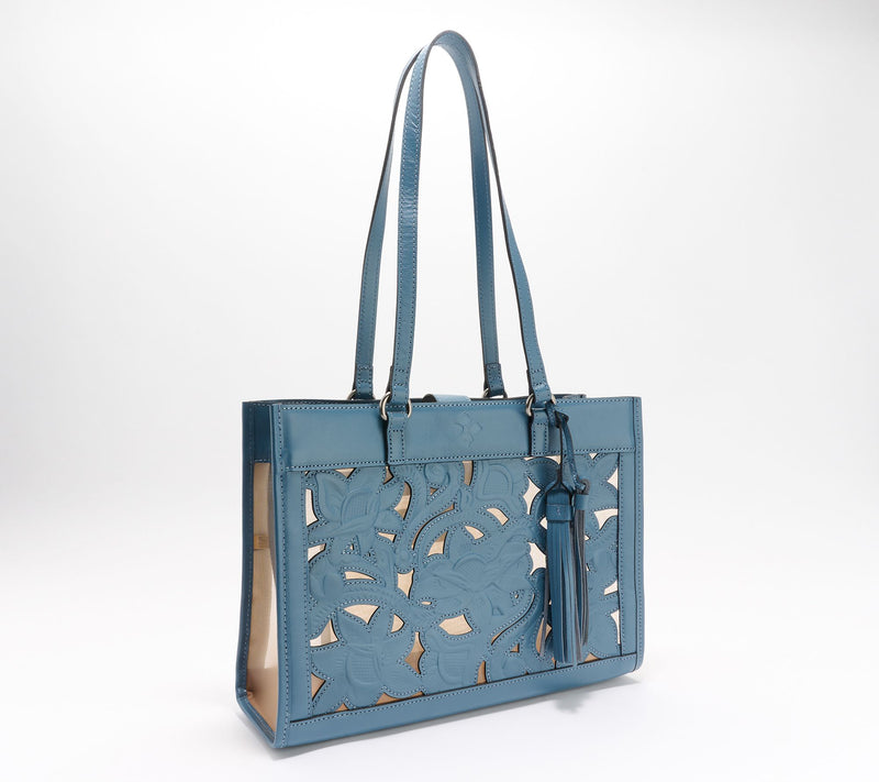 Patricia Nash Gianella Leather & Mesh Cavo Cut Out Tote — Main view