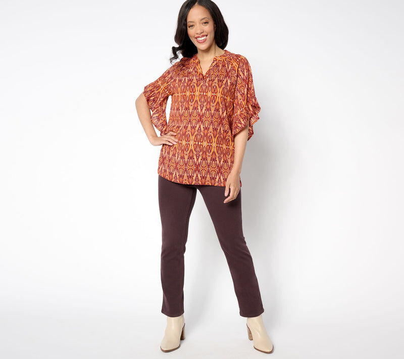 Belle by Kim Gravel Filigree Fantasy Ruffle Sleeve Blouse — View 3