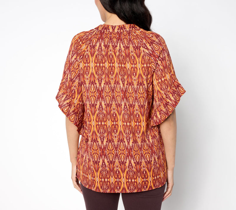 Belle by Kim Gravel Filigree Fantasy Ruffle Sleeve Blouse — View 2