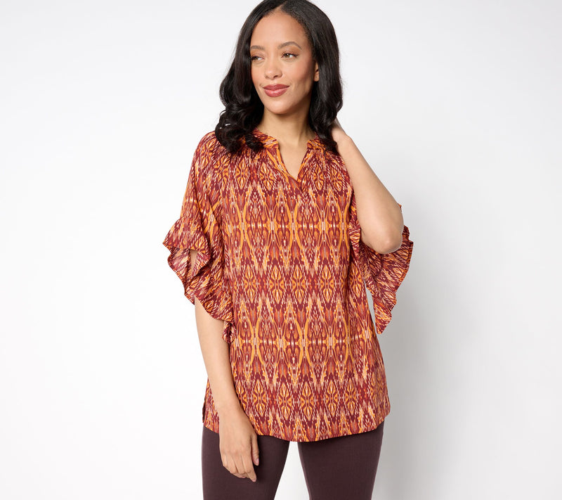 Belle by Kim Gravel Filigree Fantasy Ruffle Sleeve Blouse — Main view