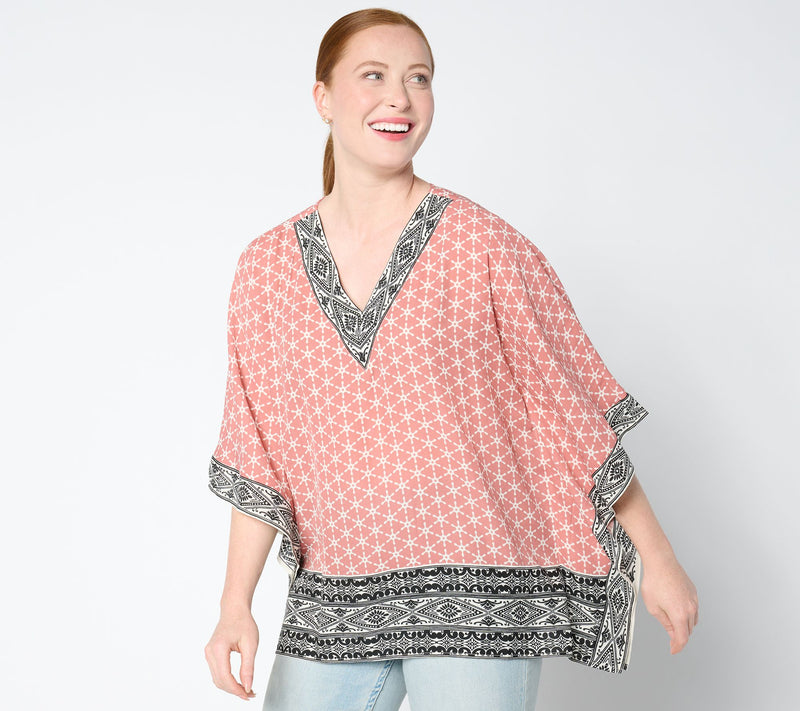 Belle by Kim Gravel Tribal Fusion Mixed Print Poncho — View 13