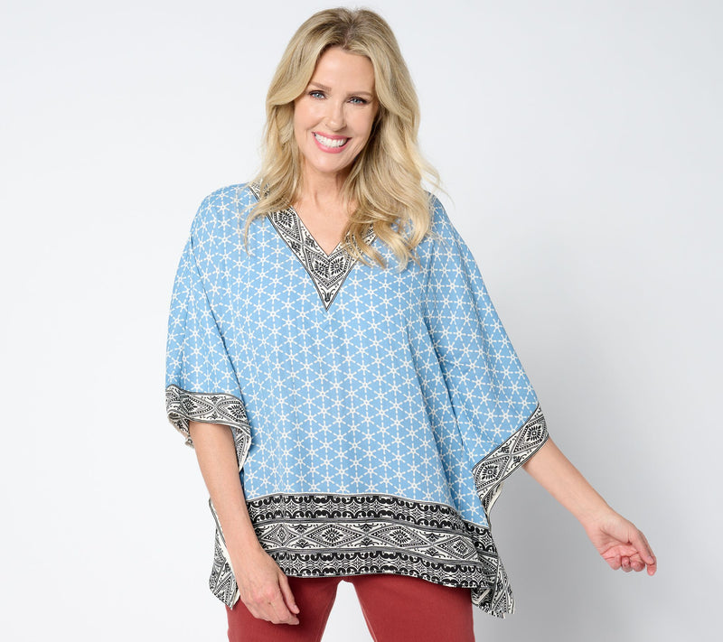 Belle by Kim Gravel Tribal Fusion Mixed Print Poncho — View 14
