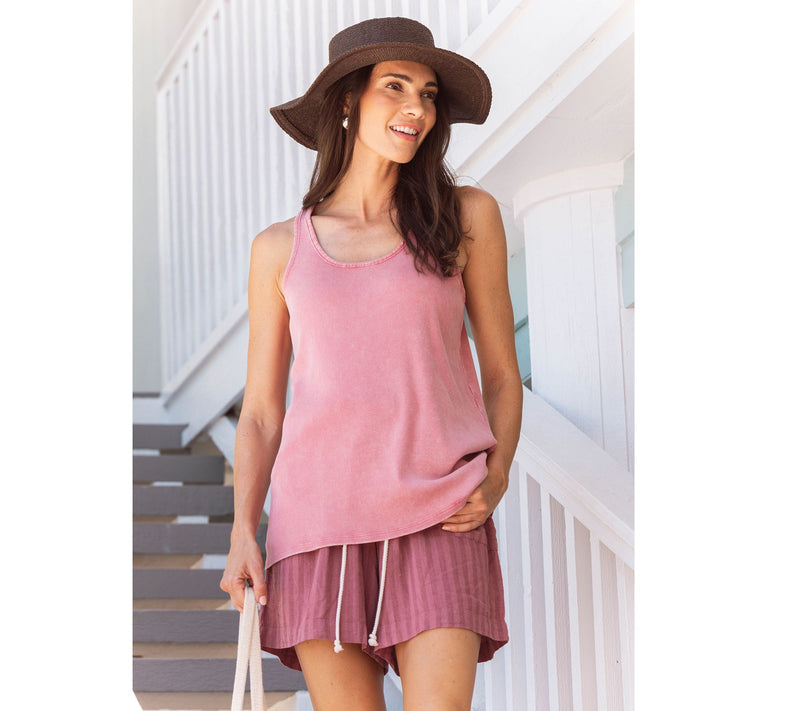 Peace Love World Boheme Ribbed Knit Swing Tank Top — View 9