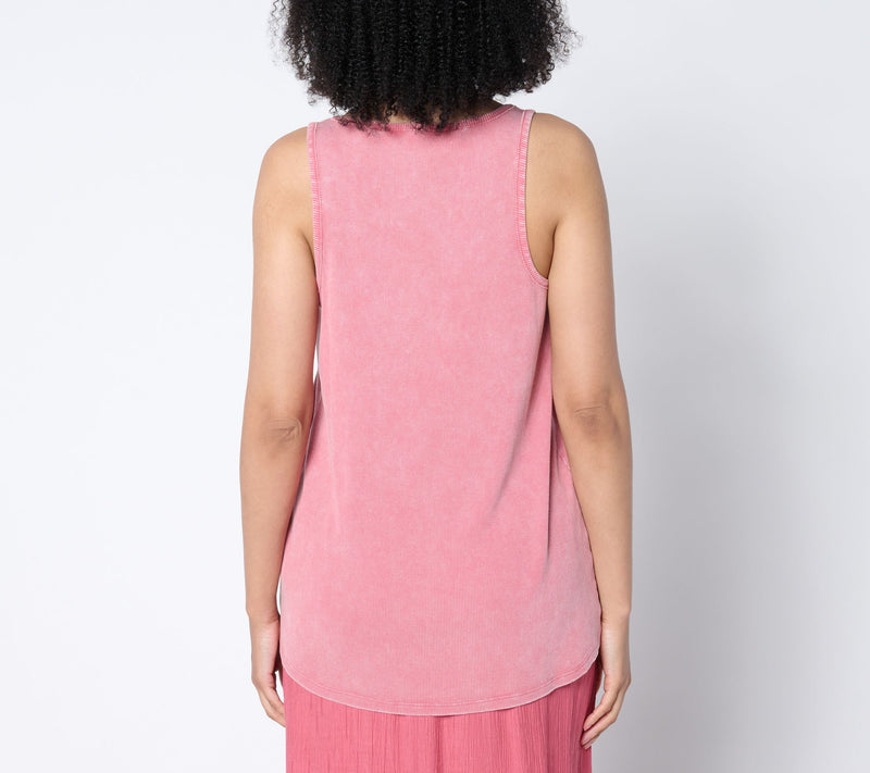Peace Love World Boheme Ribbed Knit Swing Tank Top — View 6