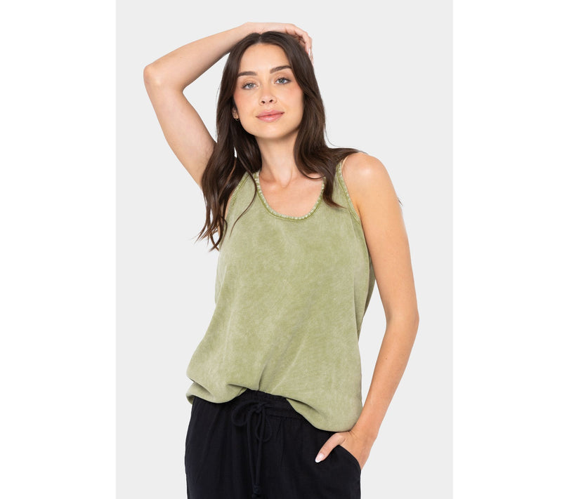 Peace Love World Boheme Ribbed Knit Swing Tank Top — View 11