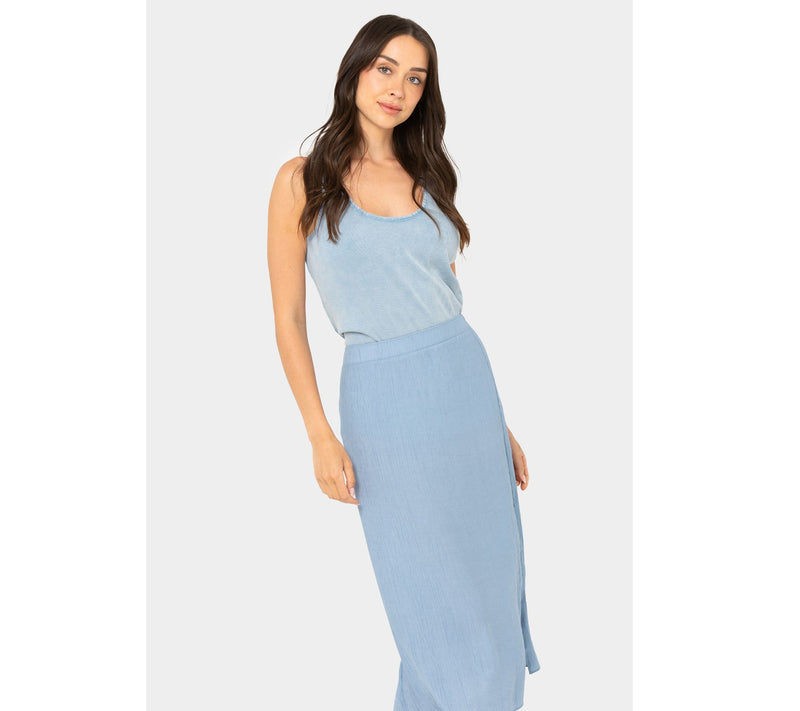 Peace Love World Boheme Ribbed Knit Swing Tank Top — View 10