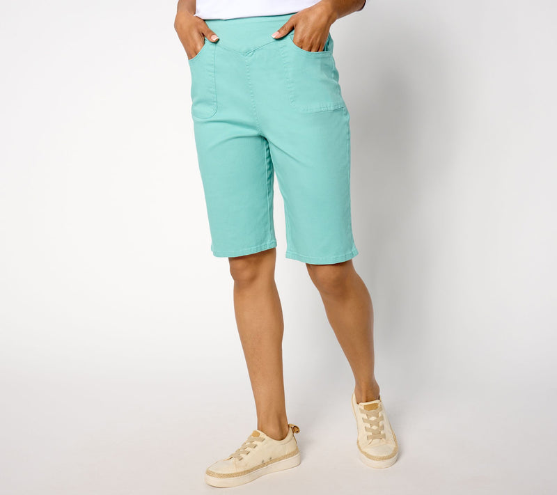 Denim & Co. Petite "How Timeless" Bermuda Short — View 20