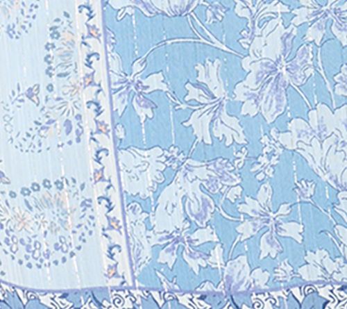 Belle Boho by Kim Gravel Patchwork Peasant Blouse with Tassels — View 2